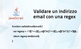 Validare un indirizzo email in Javascript con una regex