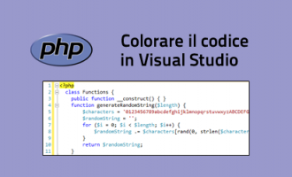Sintassi colorata per PHP in Visual Studio Sintassi colorata per PHP in Visual Studio